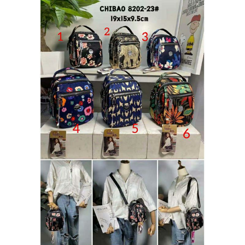 TAS SELEMPANG JINJING WANITA IMPORT CHIBAO MOTIF KEKINIAN CBA8202-22