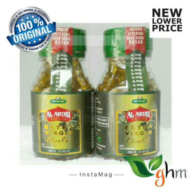 ( Asli 100% ) MINYAK ZAITUN AL AROBI 200 kapsul | extra virgin olive oil