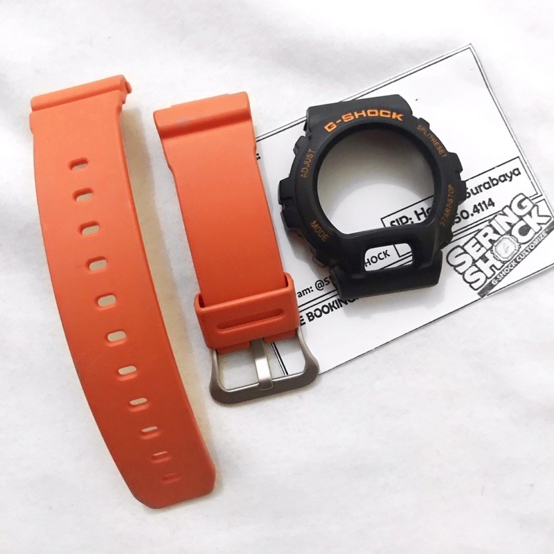 BNB Gshock DW6900 ORANGE BLACK Original Strap Besel Casio G-shock