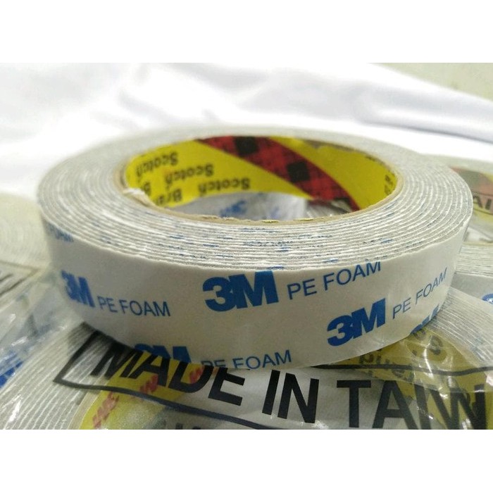 Isolasi Lakban Serbaguna Bolak - Balik Double Tape Doubletape 3M Putih Taiwan 20 mm x 4 m otomotif