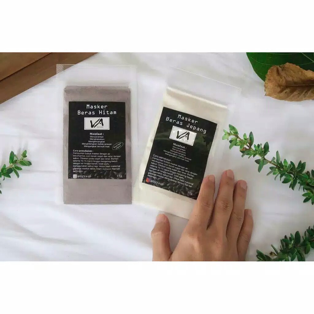Masker Wajah Organik Beras Jepang dan Beras Hitam byVazo 25 gr