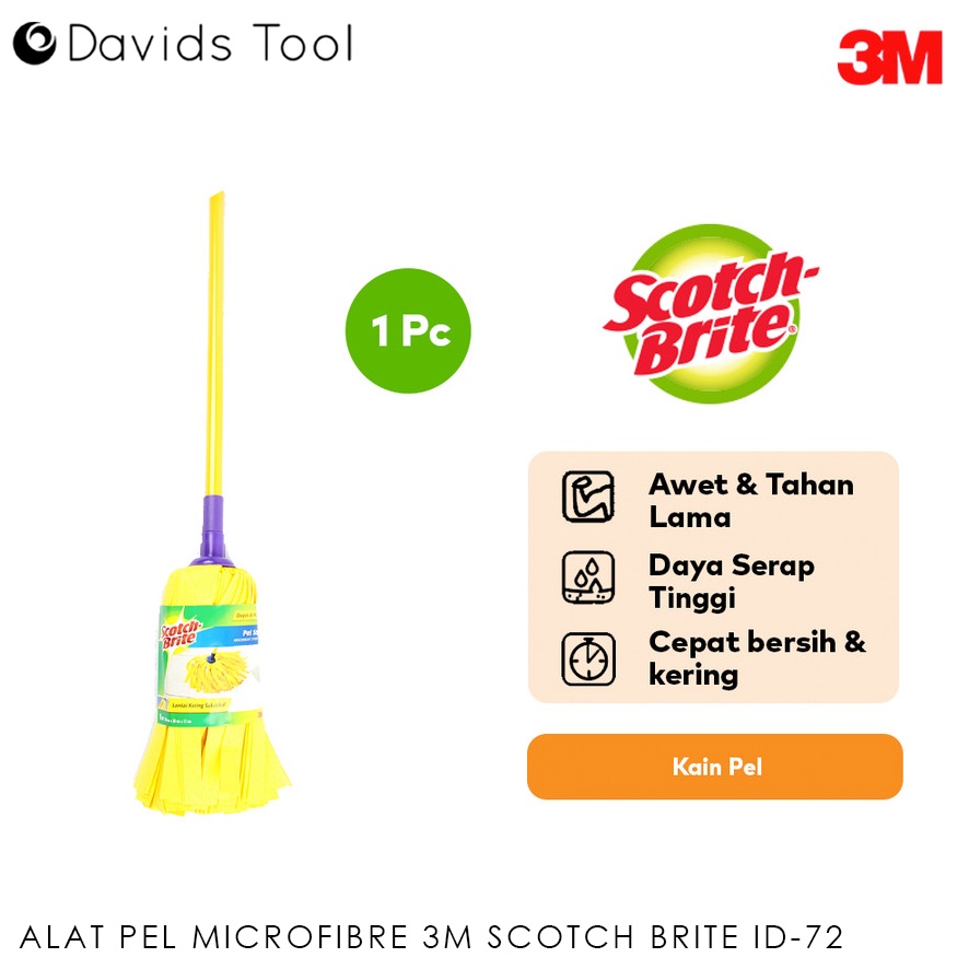 Scotch Brite Alat Pel Lantai Pelan Gagang Mop Praktis Microfibre 3M ID-72