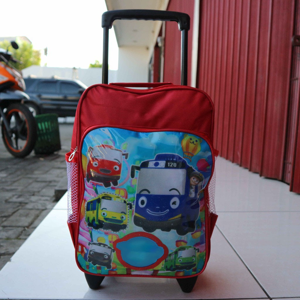 Tas Fashion Anak Cowo Ransel Gendong Dorong Termurah Gambar Little Bus Merah