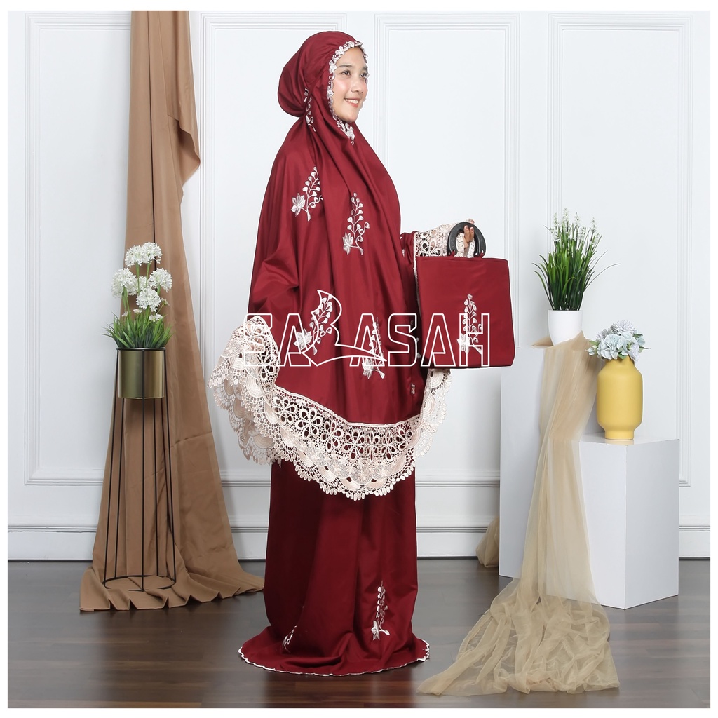 Mukena dewasa jumbo motif anggur Bordir mewah 2021
