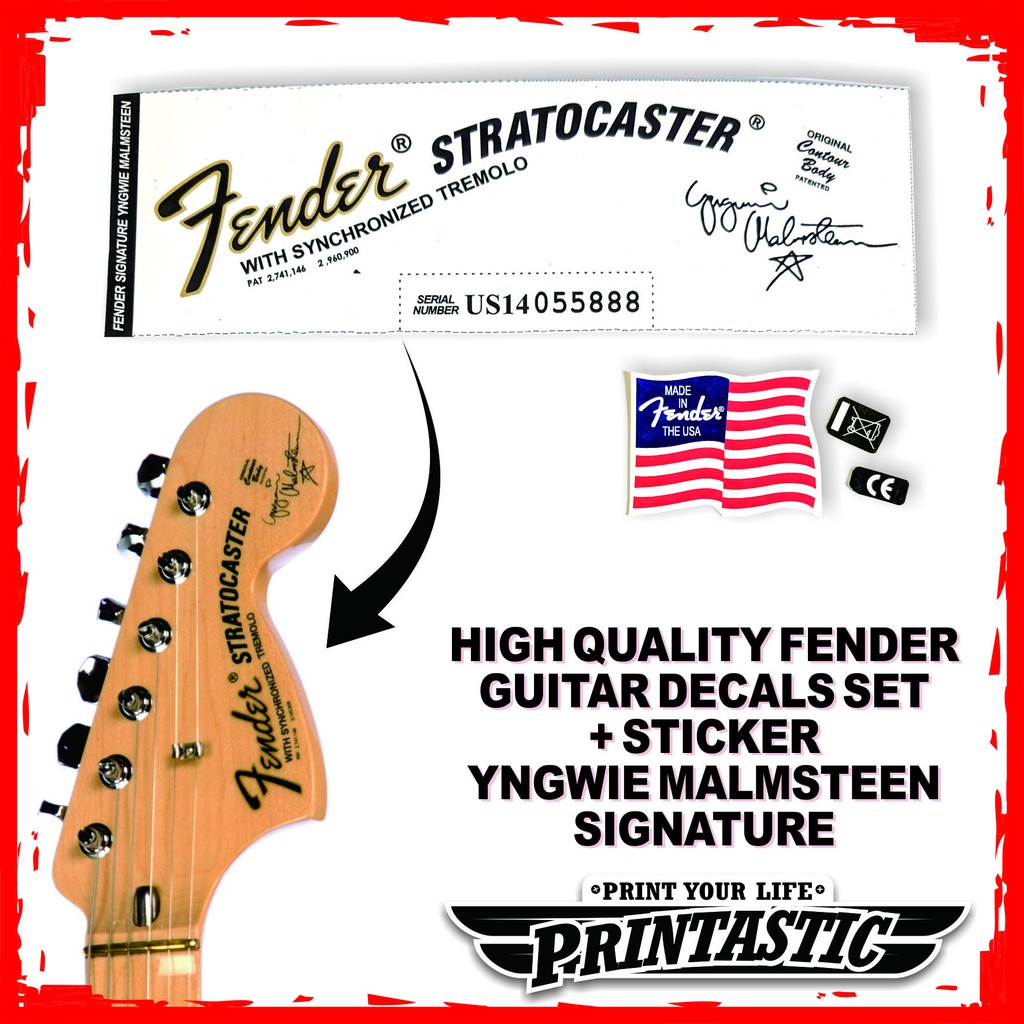 Decal Waterslide Gitar Stratocaster Jazz Bass