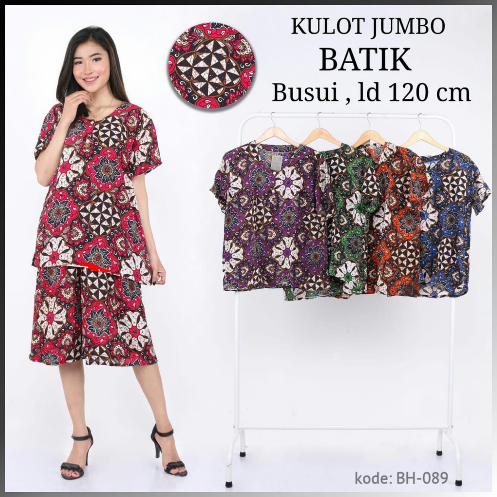 Setelan Baju Celana Kulot Jumbo Batik BH-089