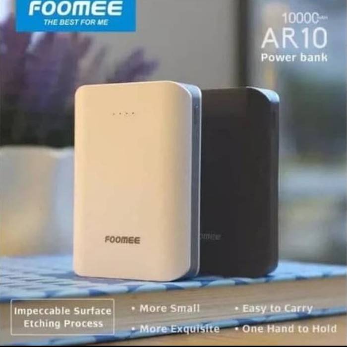 Powerbank Foomee AR10 Mini 10000Mah Dual USB Output Fast Charging 2.4A