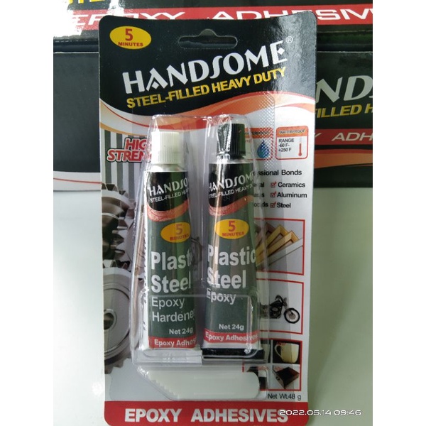 

LEM BESI/PLASTIK/TEMBAGA/KERAMIK/KAYU&LAIN-LAIN ,HANDSOME EPOXY ADHESHIVES 5 MENIT
