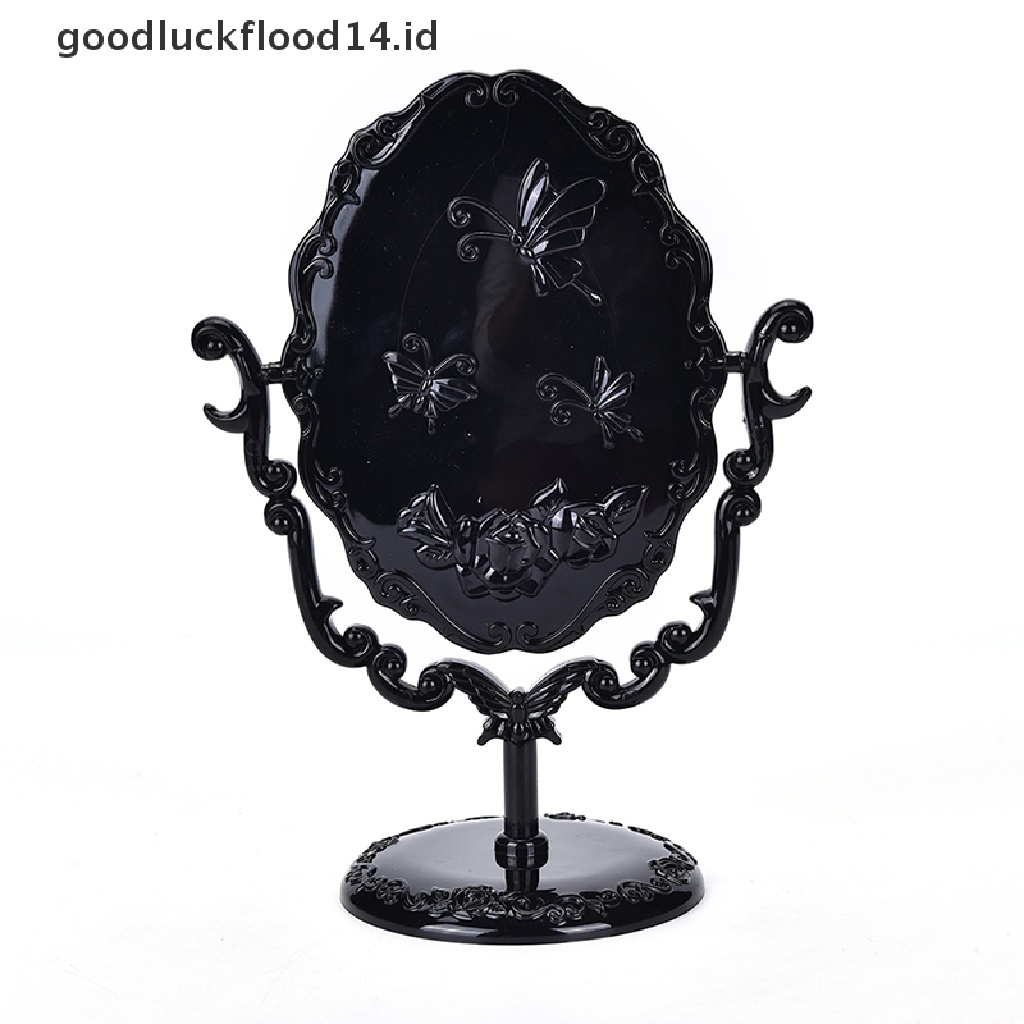 [OOID] Hot New Girl Desktop Rotatable Gothic Rose Makeup Stand Mirror Black Butterfly ID