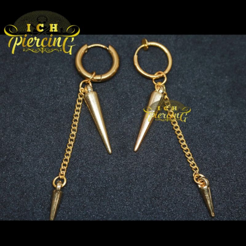 VIRAL Anting HOOP GOLD Model Tmbak rantai Jarum Terbaru/ Anting BTS / Anting Titanium/ Anting Kpop / Anting Terlaris / Anting Hits / Anting Tren masa kini / Anting Pria Wanita