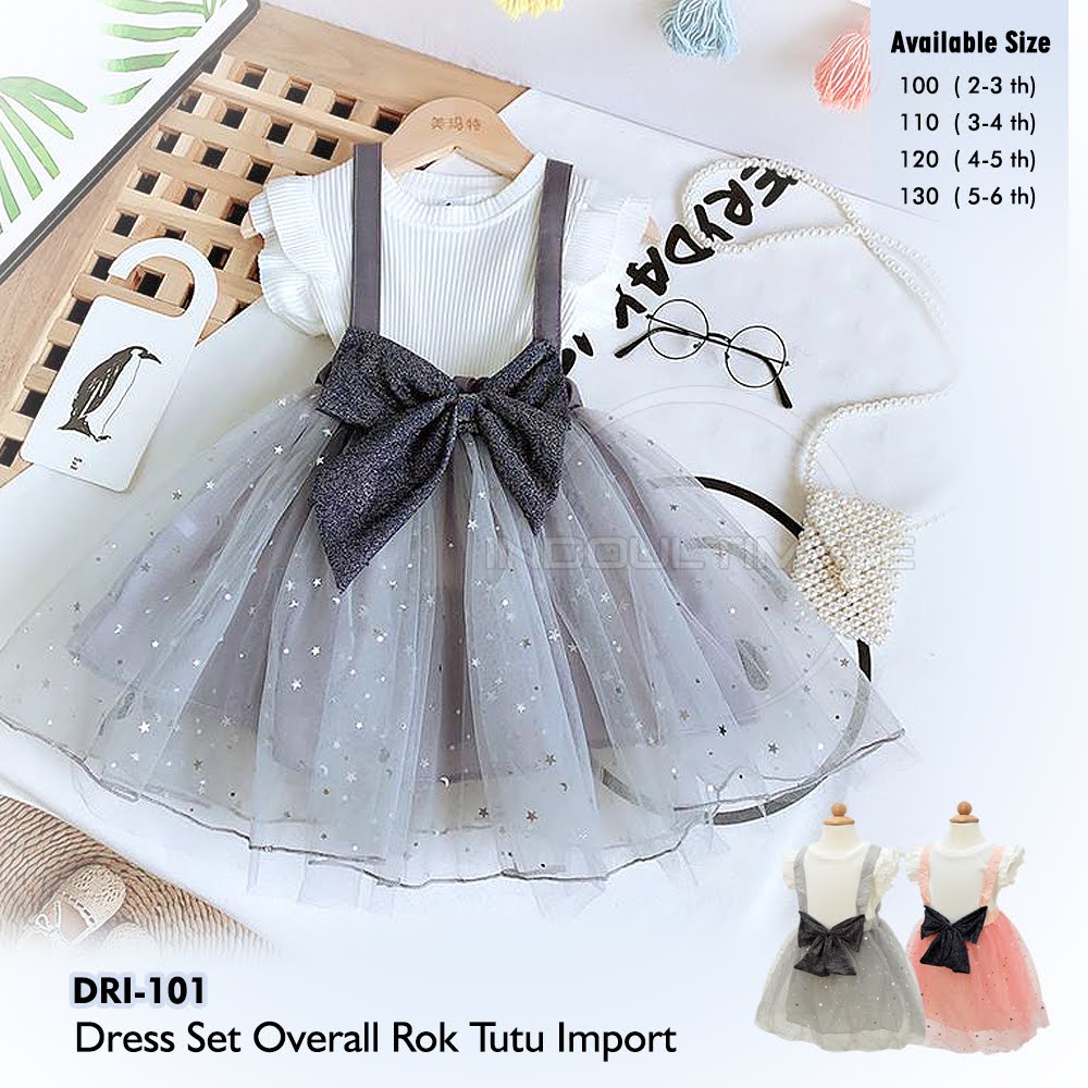 Dress Bayi Perempuan Setelan Baju Rok Tile Import Premium Anak Bayi Balita DRI-101 Kaos Bayi Cewek Overall Gaun Dress Tutu Import Sparkle Pakaian Anak Bayi Balita DRI-102