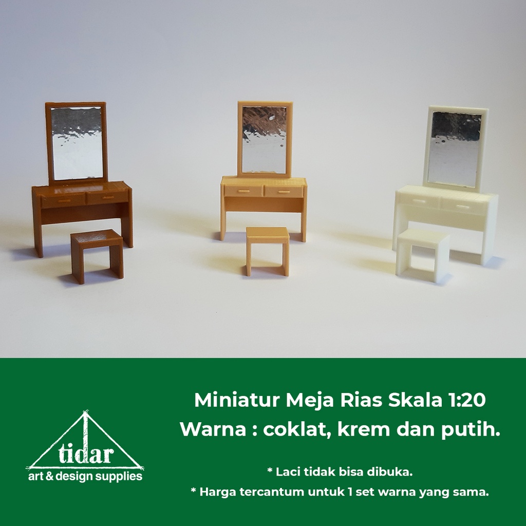 

[MR] AN - Miniatur Maket Meja Kursi Rias Kaca Skala 1:20