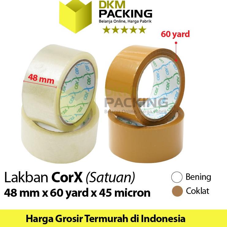 

Murah Diskon Lakban CorX 45mm x 60yard Plakban Isolasi OPP TAPE CORTAPE TERMURAH /SELOP