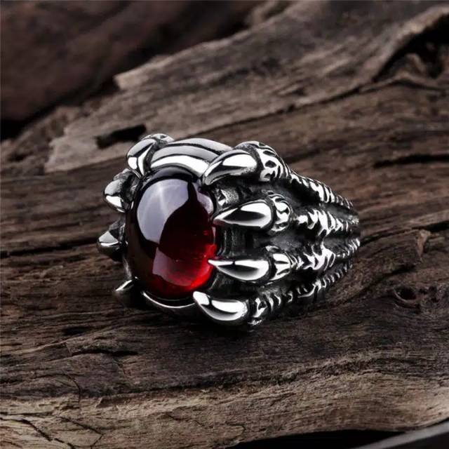 Cincin naga cincin cakar naga cincin titanium cincin unik cincin perak cincin batu red