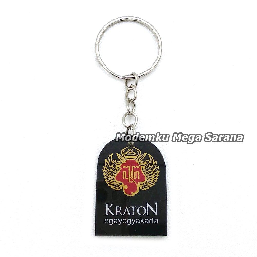 Souvenir Gantungan Kunci Jogja MRT03 - Logo Kraton Jogja Kotak - 20pcs