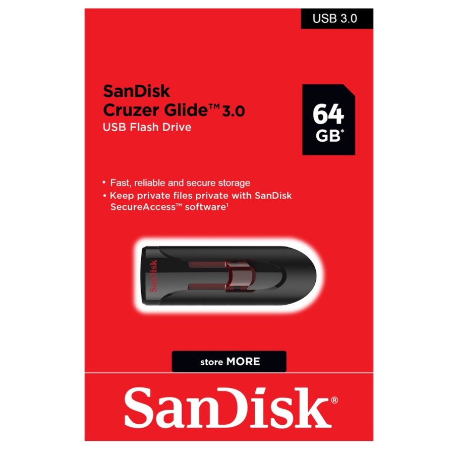 Sandisk 64GB Cruzer Glide 3.0 USB Flash Disk Drive Flesdis ORI SDCZ600