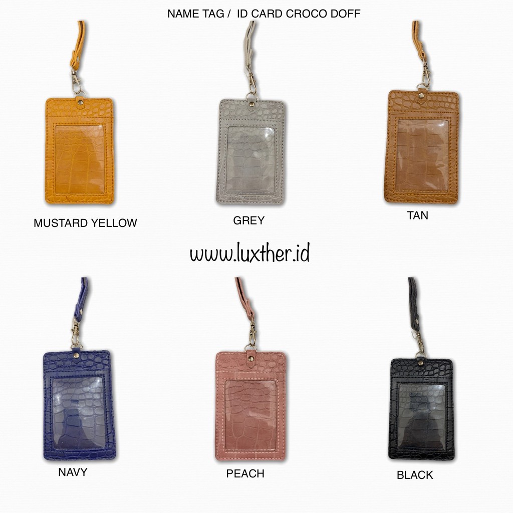 LUXTHER - ID CARD HOLDER / NAMETAG / NAME TAG HOLDER CROCO DOFF GOOD QUALITY!!