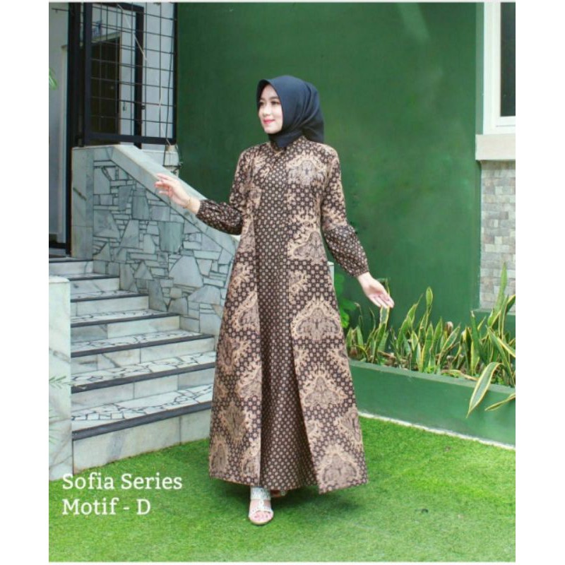 Gamis Batik / dress muslim modern / baju batik muslimah