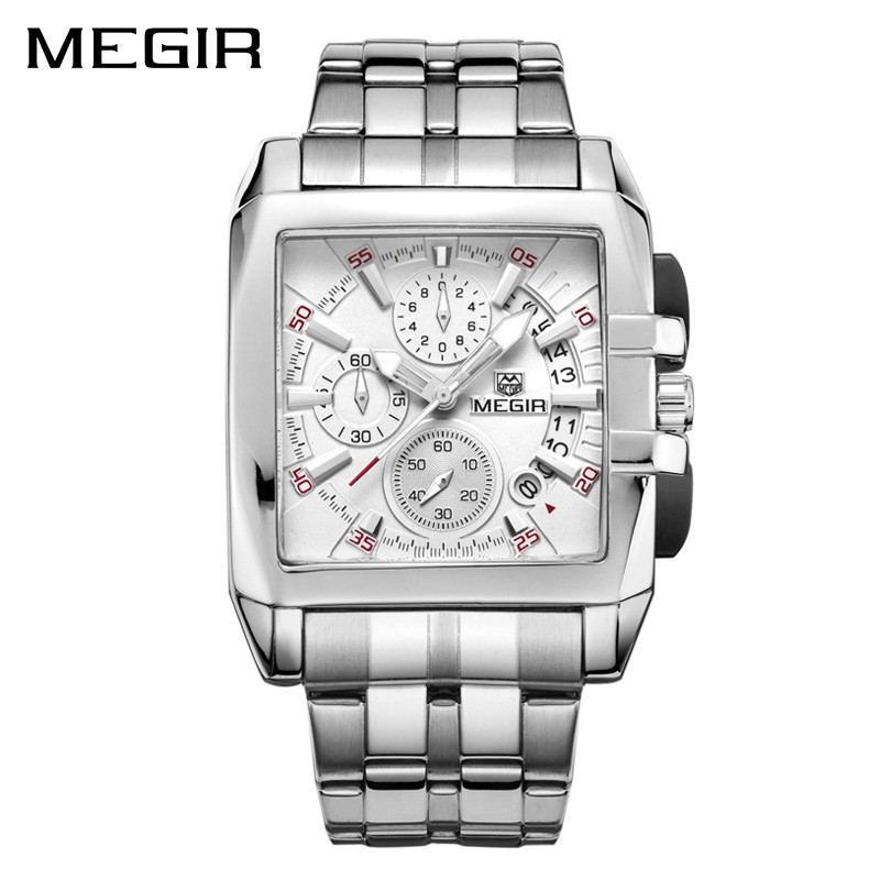 DEM'S   MEGIR 2018 ORIGINAL Jam Tangan Pria Tali Rantai Chrono Aktif