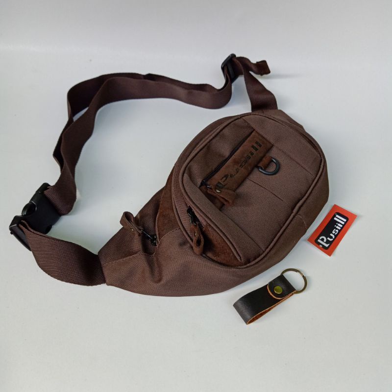 Pusiill waistbag premium kombinasi kulit asli sapi tas pinggang premium