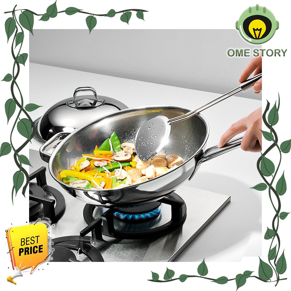 Wok Pan WMF 30cm Cromargan Stainless Steel Silver Panci Penggorengan Wajan Healthy Food Design Simpl