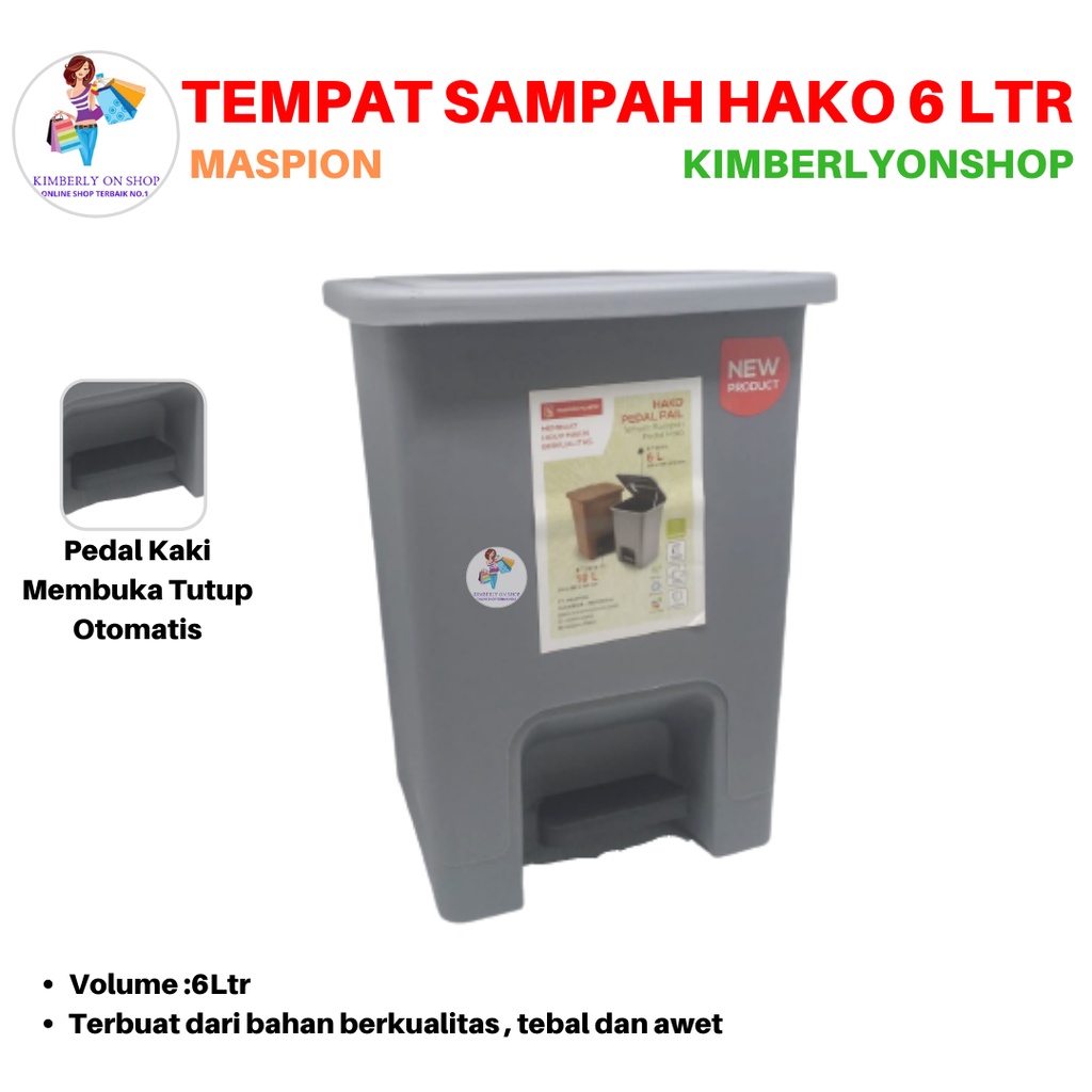 Tempat sampah Injak Hako pedal Pail 6 Liter Maspion