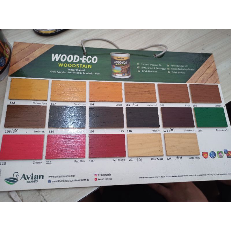 Cat Kayu Politur Wood Eco WoodStain  Air 1 liter