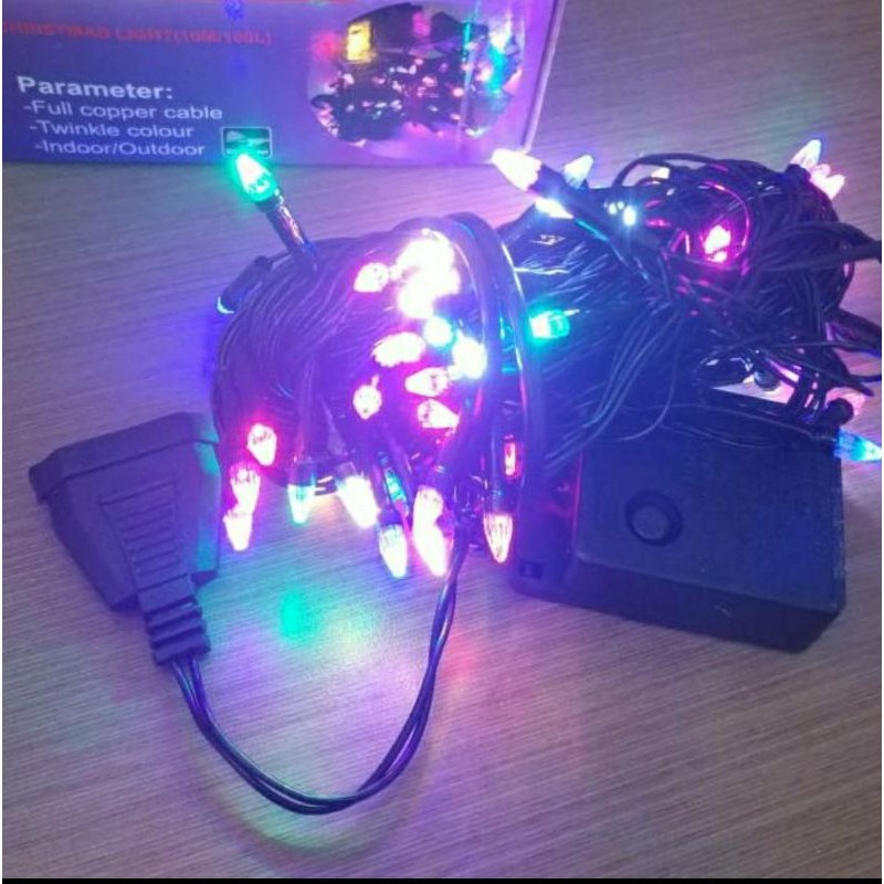 Lampu Natal Led , Dekorasi , Twinkle Light RGB , Panjang 10 meter