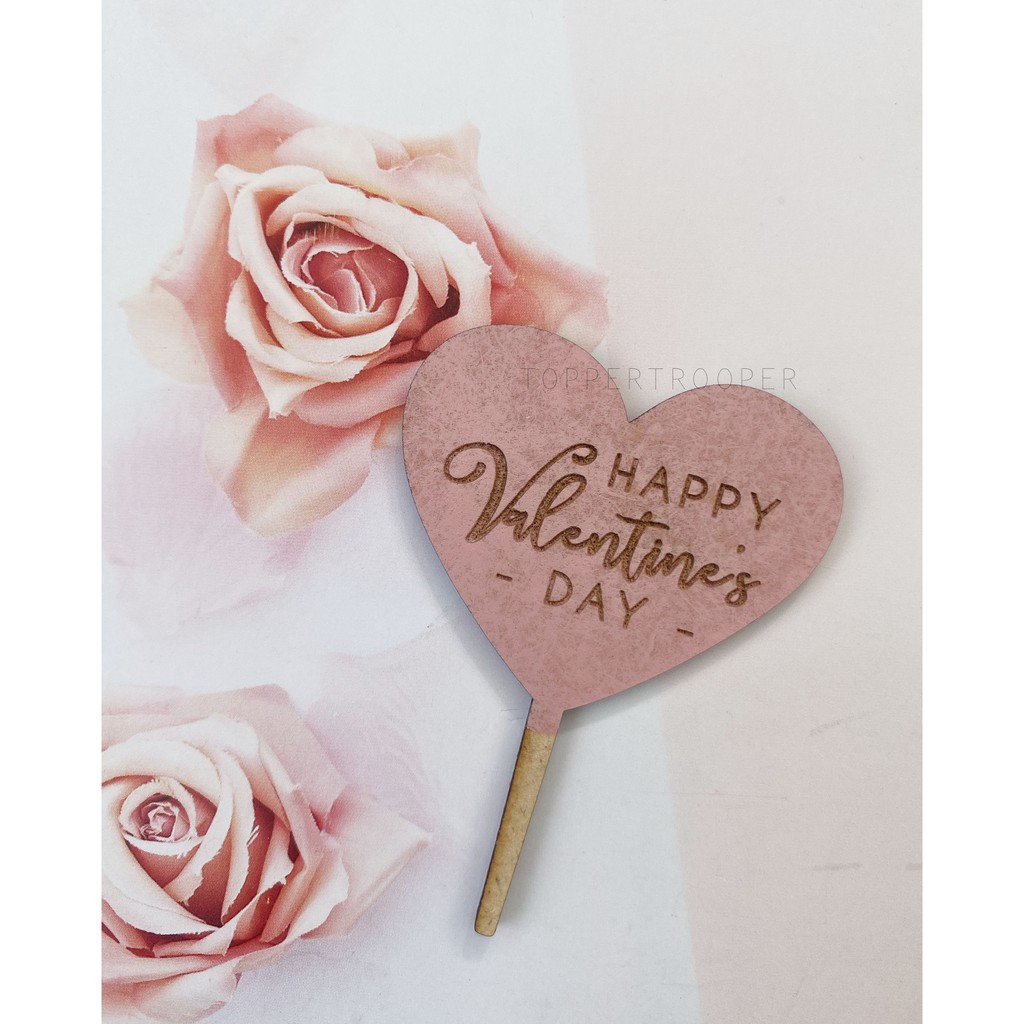 Cake Topper / Topper Kue / Tag Hampers / Tusukan Bunga Valentine Edisi Pastel Colors