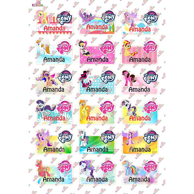 

LABEL NAMA LITTLE PONY 72 STIKER-ANTI AIR/ROBEK/LUNTUR -1 Nama LP9M1