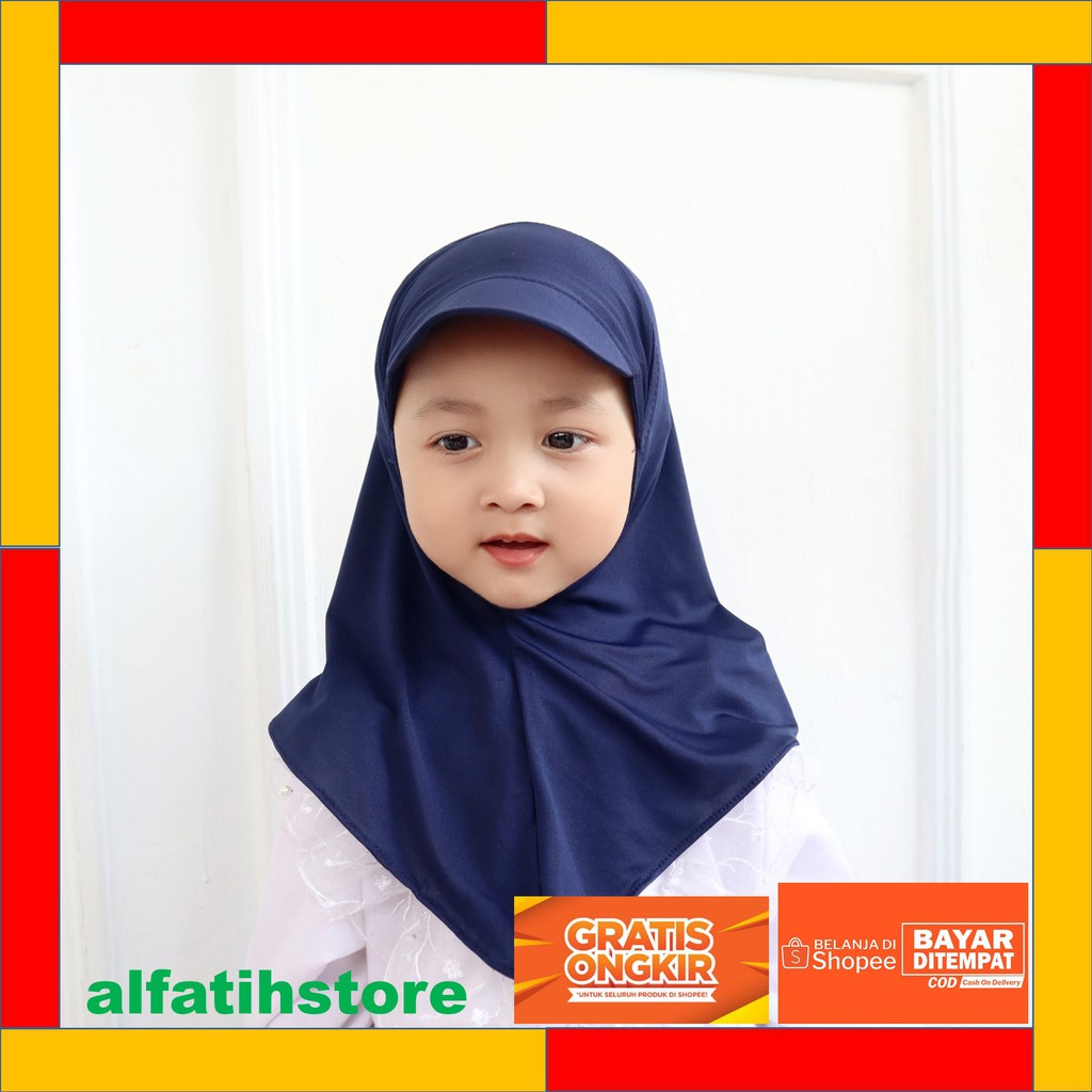 ALFATIH STORE / Jilbab Anak Topi Sporty baby/ HIJAB ANAK /Jilbab baby murah / BABY HIJAB JILTOP