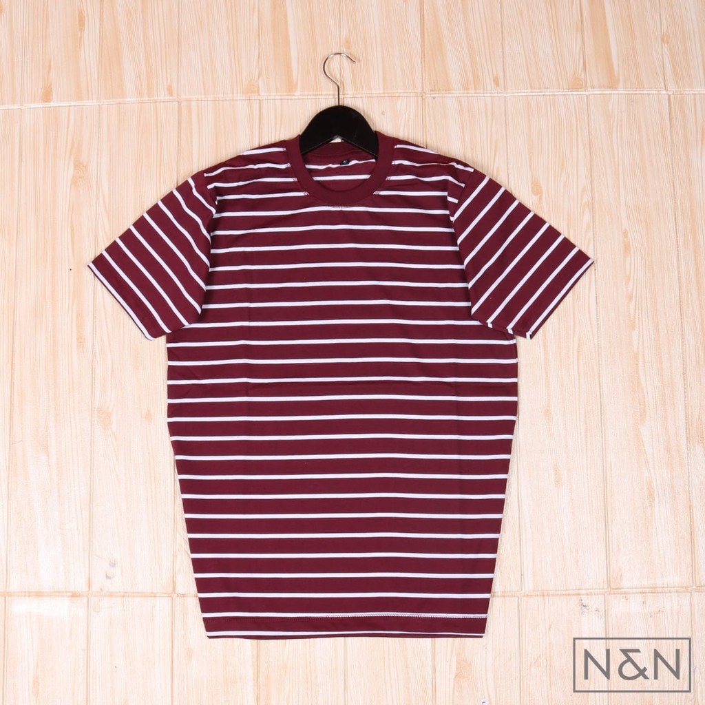 Grosir Kaos Polos STRIPE Baju Polos Salur Garis Garis Pria Wanita - KAOS STRIPE