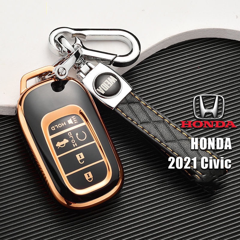 Casing Kunci Mobil Keyless Entry / Push Start Bahan TPU Untuk Honda Civic 2022 FE HRV 2021 FE HRV