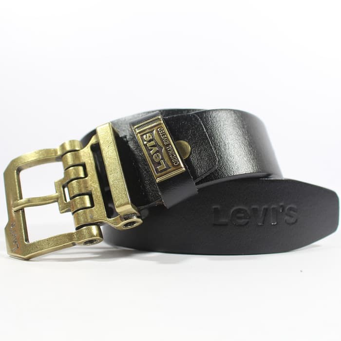GESPER IKAT PINGGANG KULIT PRIA SELAPIS | LEVIS LEVIS GP1 GOLD BLACK