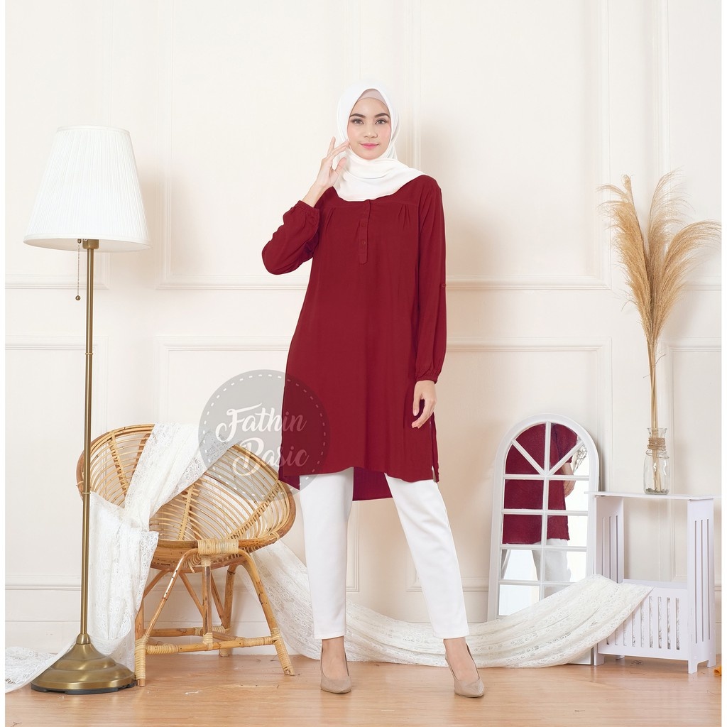 Atasan Wanita Long Tunik Busui  Katun Rayon Premium Polos Original // Atasan Wanita // Atasan Polos 