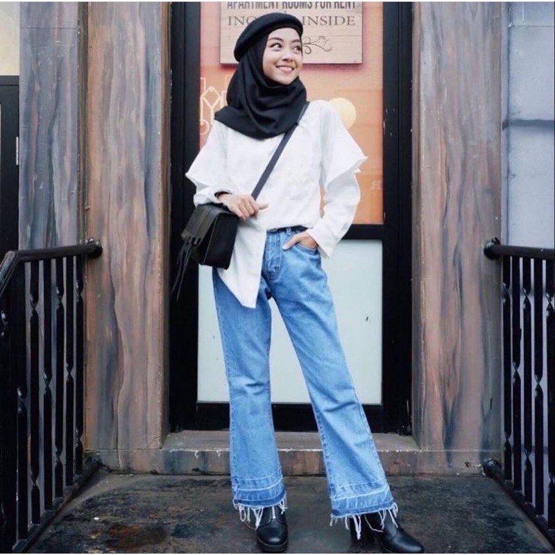 BOYFRIEND CUTBRAY JEANS FRINGER// CUTBRAY BOYFRIEND WANITA