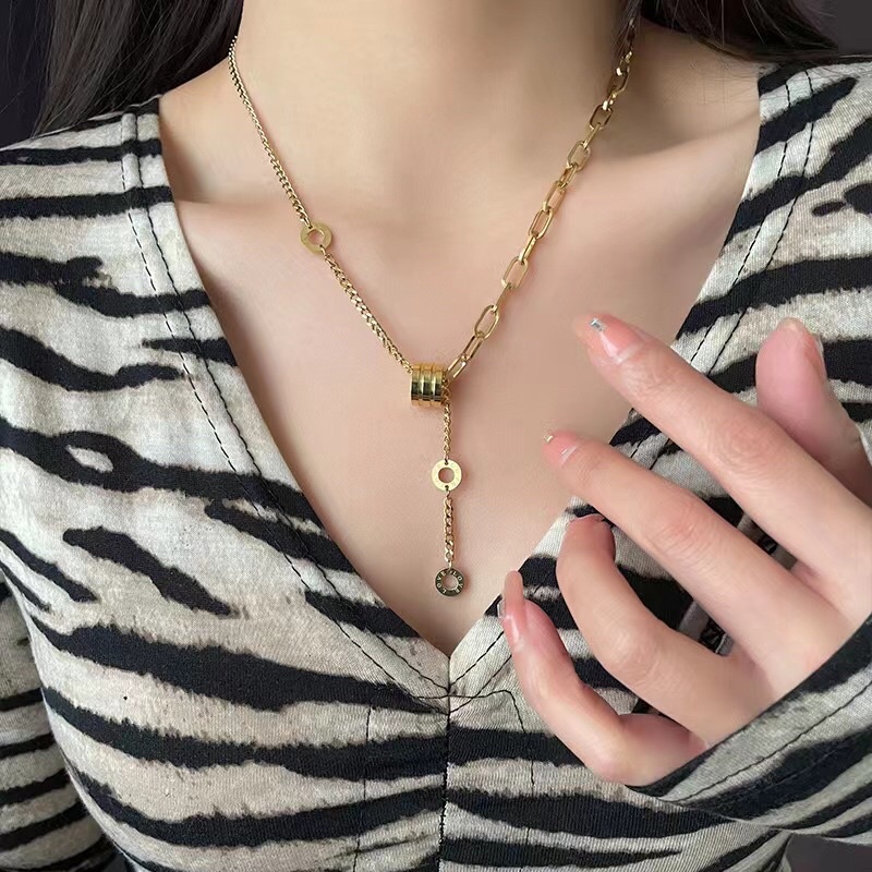 Kalung Titanium Gold Trending Korea Fashion Style Elegan Premium