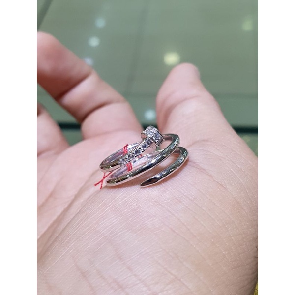 cincin paku spiral emas 750