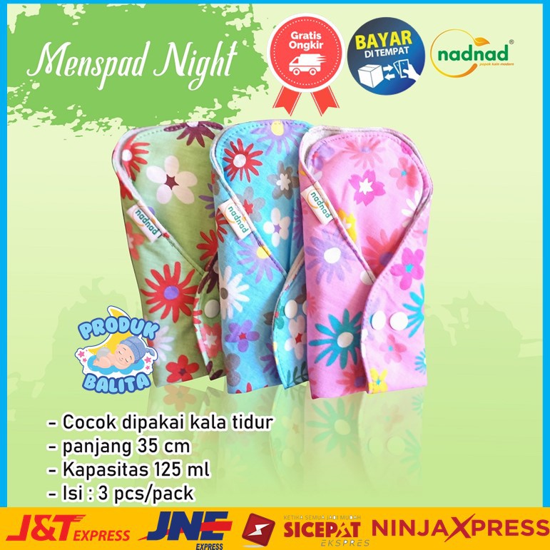 [PROMO] Pembalut Kain Cuci Pakai Ulang Waterproof Anti Bocor Wanita | Menspad Katun Lembut by NADNAD Bergaransi / Night / Day / Panty / Mix