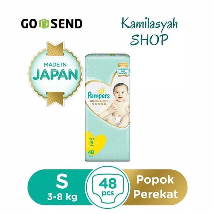 popok bayi diaper bayi Pampers Premium Care Tape S48
