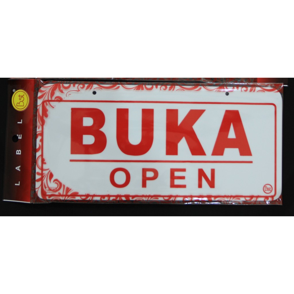 

Label Akriik Buka/Tutup Open/Close Gantung Bolak-Balik Besar