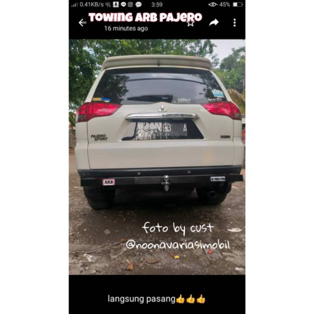 towing arb pajero towing bar bumper belakang pajero bemper mobil arb