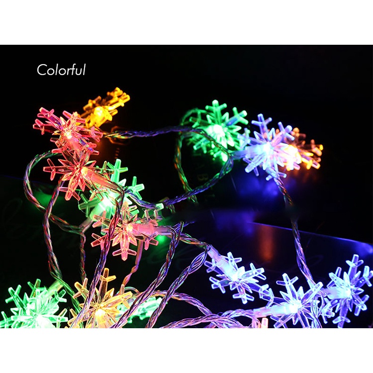 FYGALERYSURABAYA  Tumblr Snow Lampu Tumblr Snowflake 8,5 Meter OPP Lampu Dekorasi Salju Natal