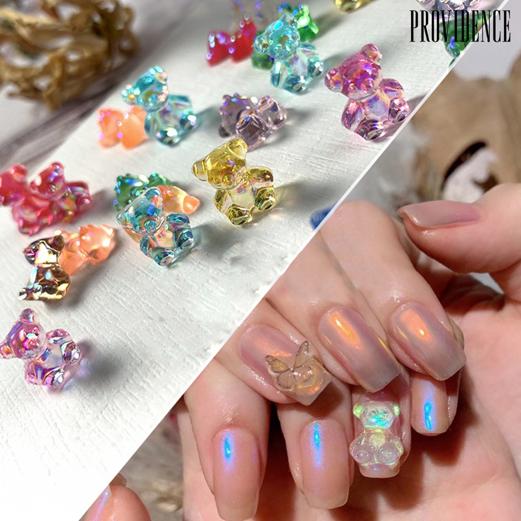 Providence Women Sparkling Bear Pattern Resin Nail Art Sequin Sticker for DIY