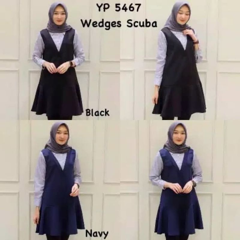 Wedges scuba tunik fashion wanita muslim