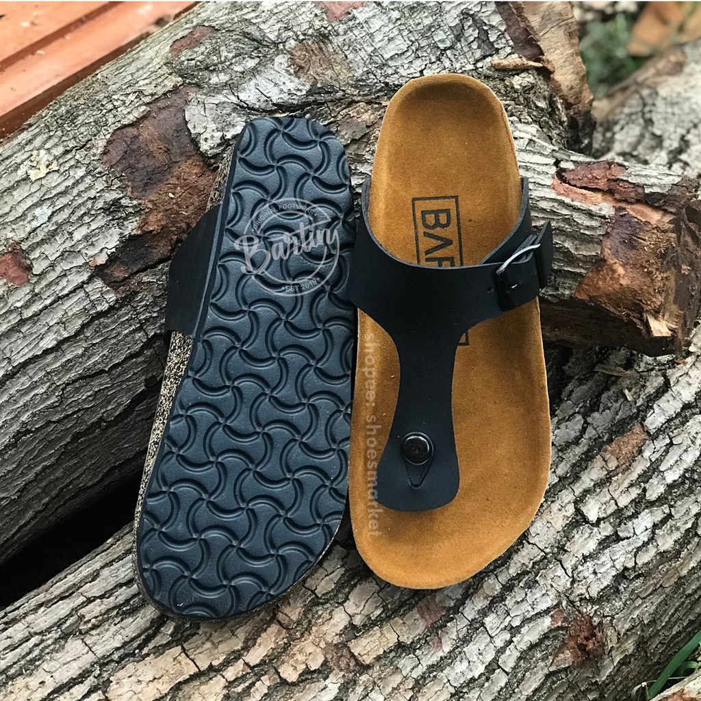 Barlin Sandal Casual Pria Jepit Tan Black