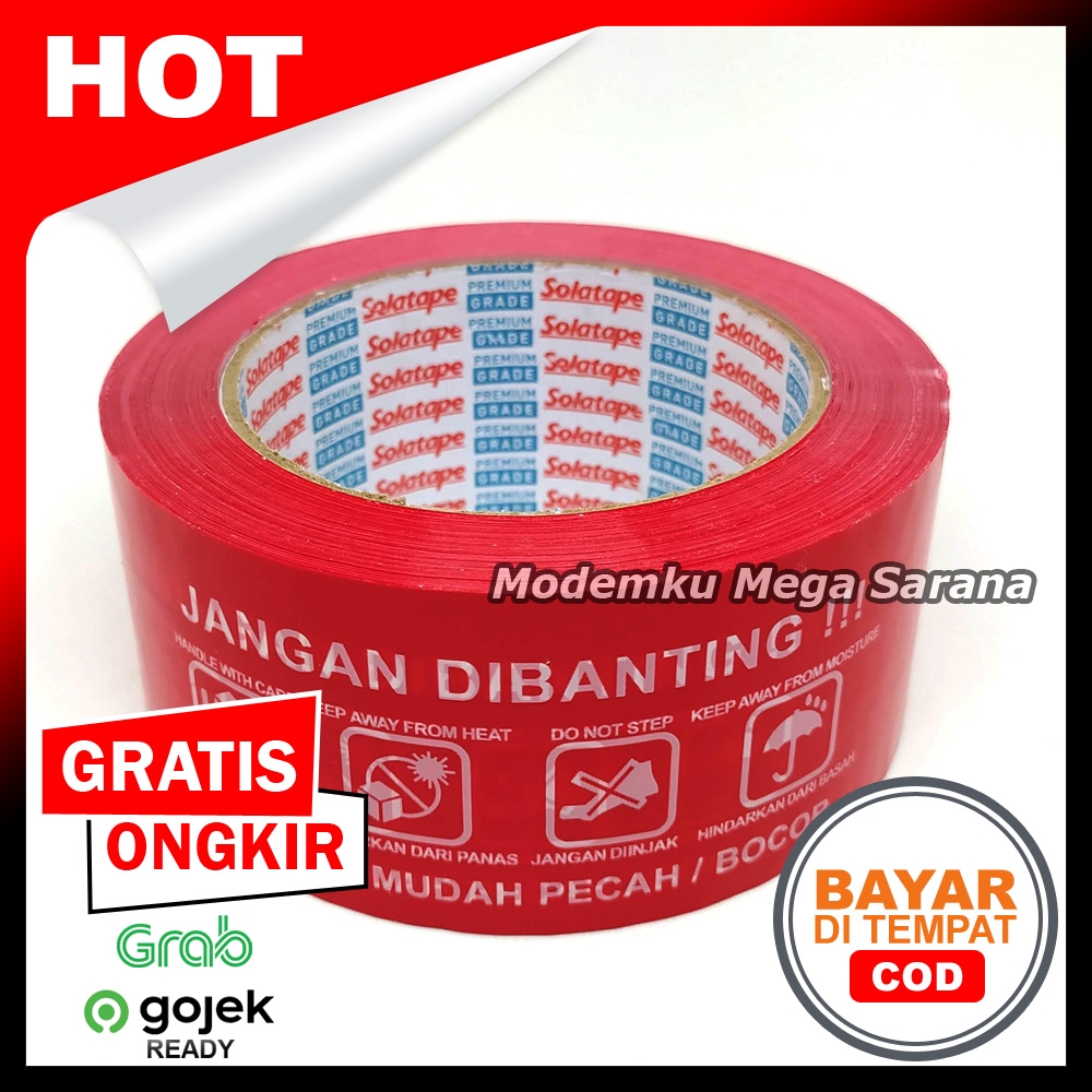 Harmony Lakban Fragile 100 Yard 48mm Pecah Belah Jangan Dibanting Mudah Pecah Bocor - Merah