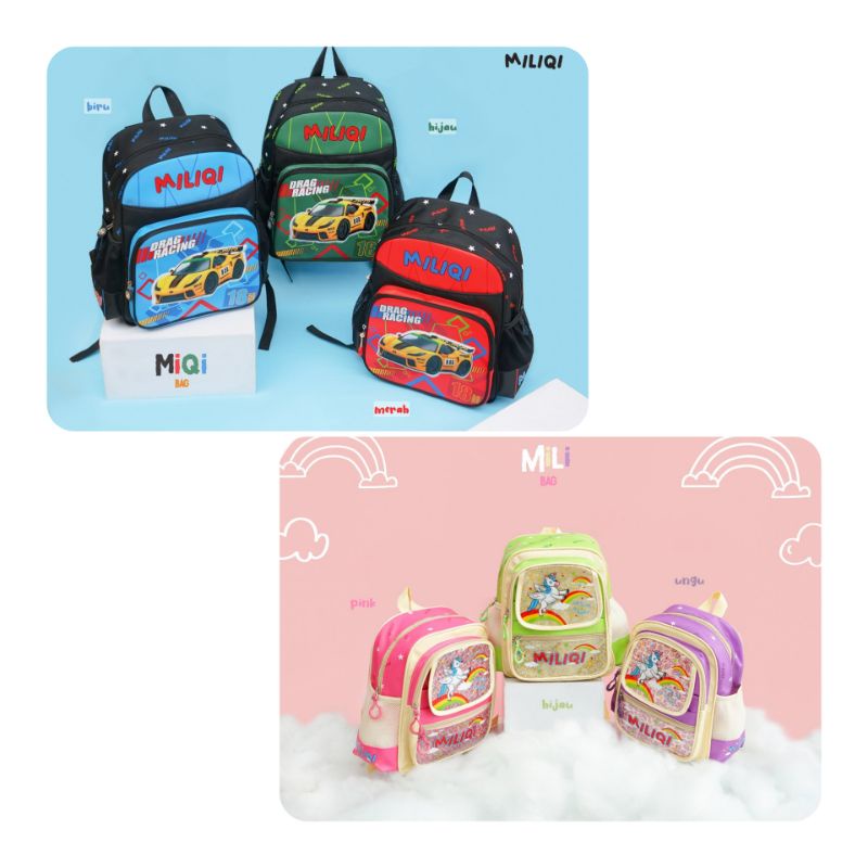 Tas Anak Sekolah Cewek Cowok Tas Ransel Original by Miliqi Tas TK SD