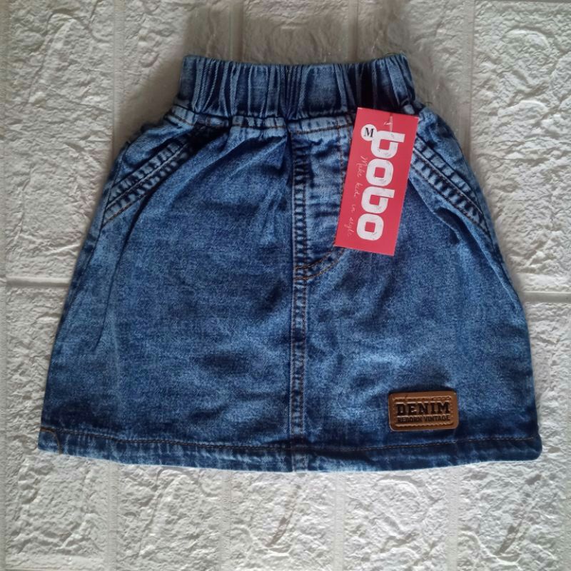 ROK JEANS ANAK | ROK JEANS SNOW WASH BLUE | ROK JEANS PENDEK ANAK | ROK JEANS ANAK SNOW WASH BLUE UM