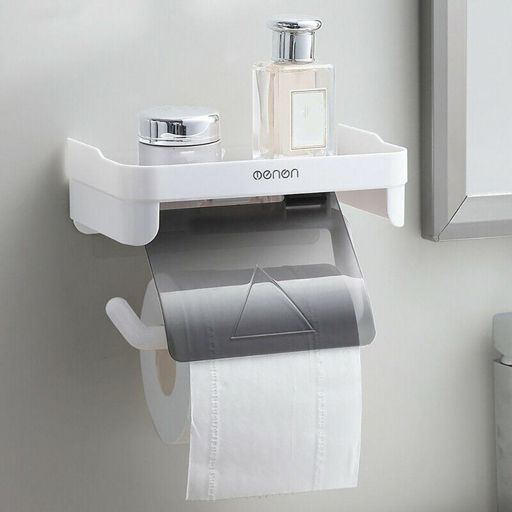 Solighter Toilet Paper Holder Aksesori Kamar Mandi Dipasang Di Dinding Tanpa Pelubang Penyimpanan Kertas Dapur Roll/Dispenser Kertas Serut